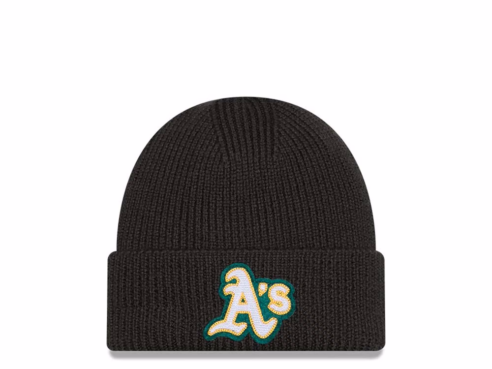 New Era Oakland Athletics Skull Knit Dark Green Knit front