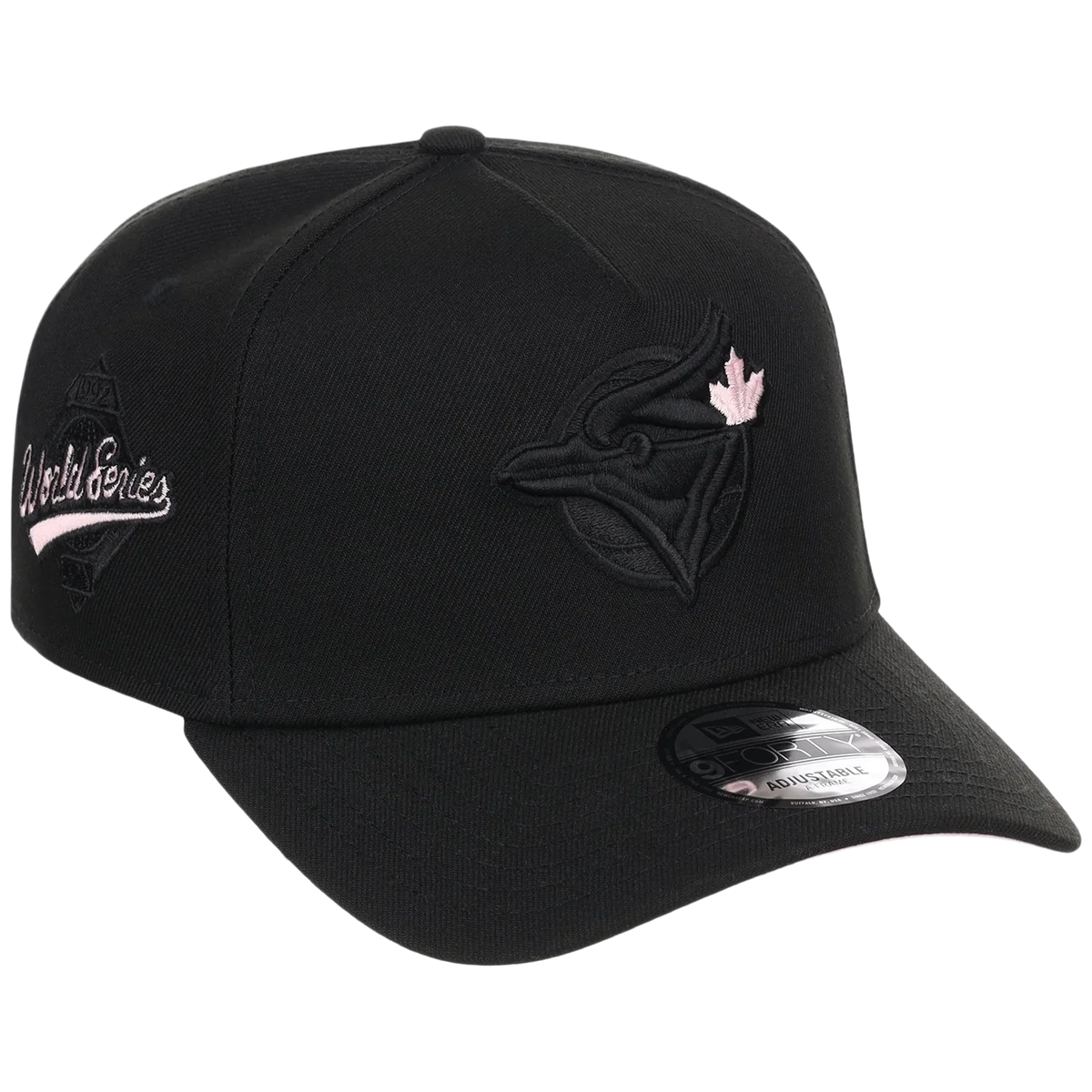 Toronto Blue Jays Toronto Crown the City - Black Pop Pink New Era 9FORTY (Black/Black) front view