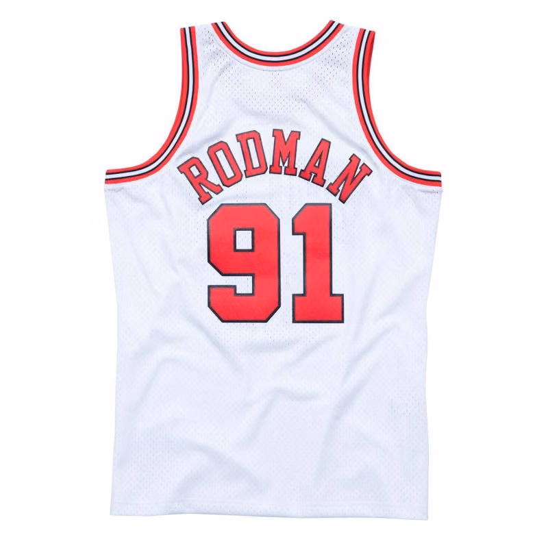 Dennis Rodman #91 Chicago Bulls 1997-98 Swingman NBA Jersey White view 2