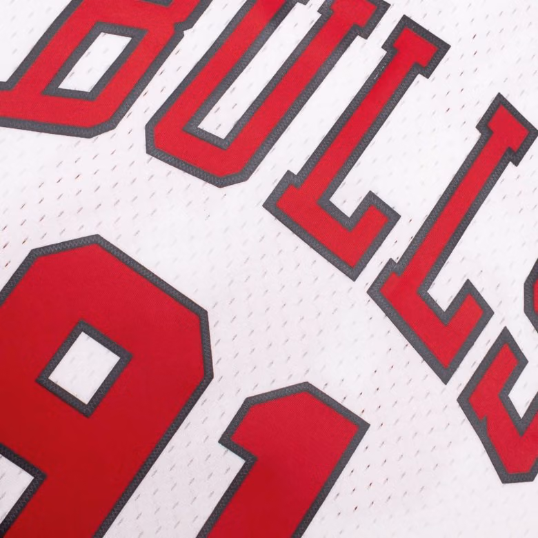 Dennis Rodman #91 Chicago Bulls 1997-98 Swingman NBA Jersey White view 5