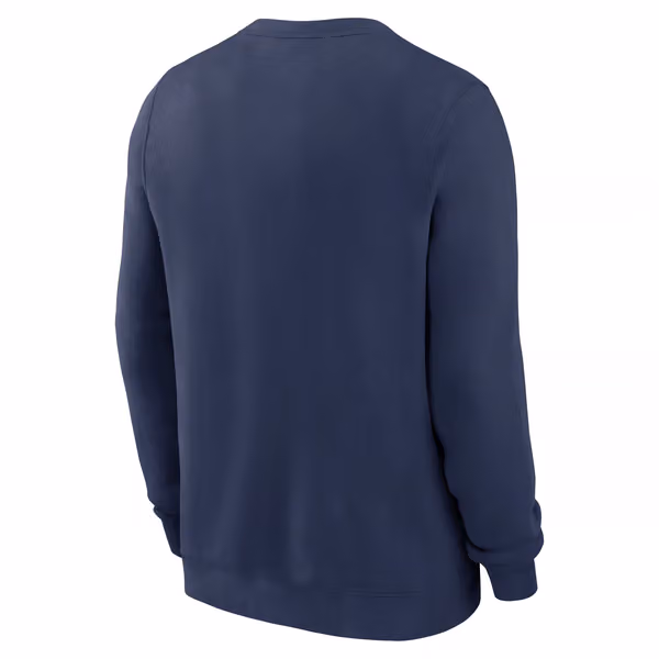 Atlanta Braves Club Fleece MLB Pullover Crew Navy view 2