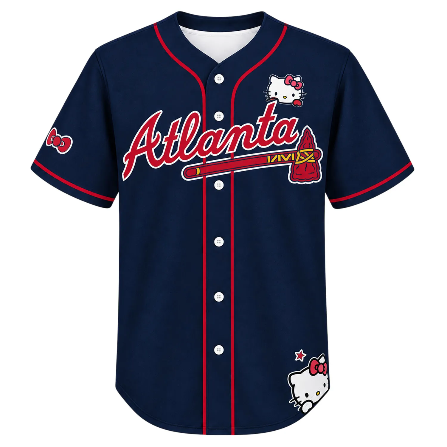 Atlanta Braves Hello Kitty Navy Jersey 2026 Trendy For Fan