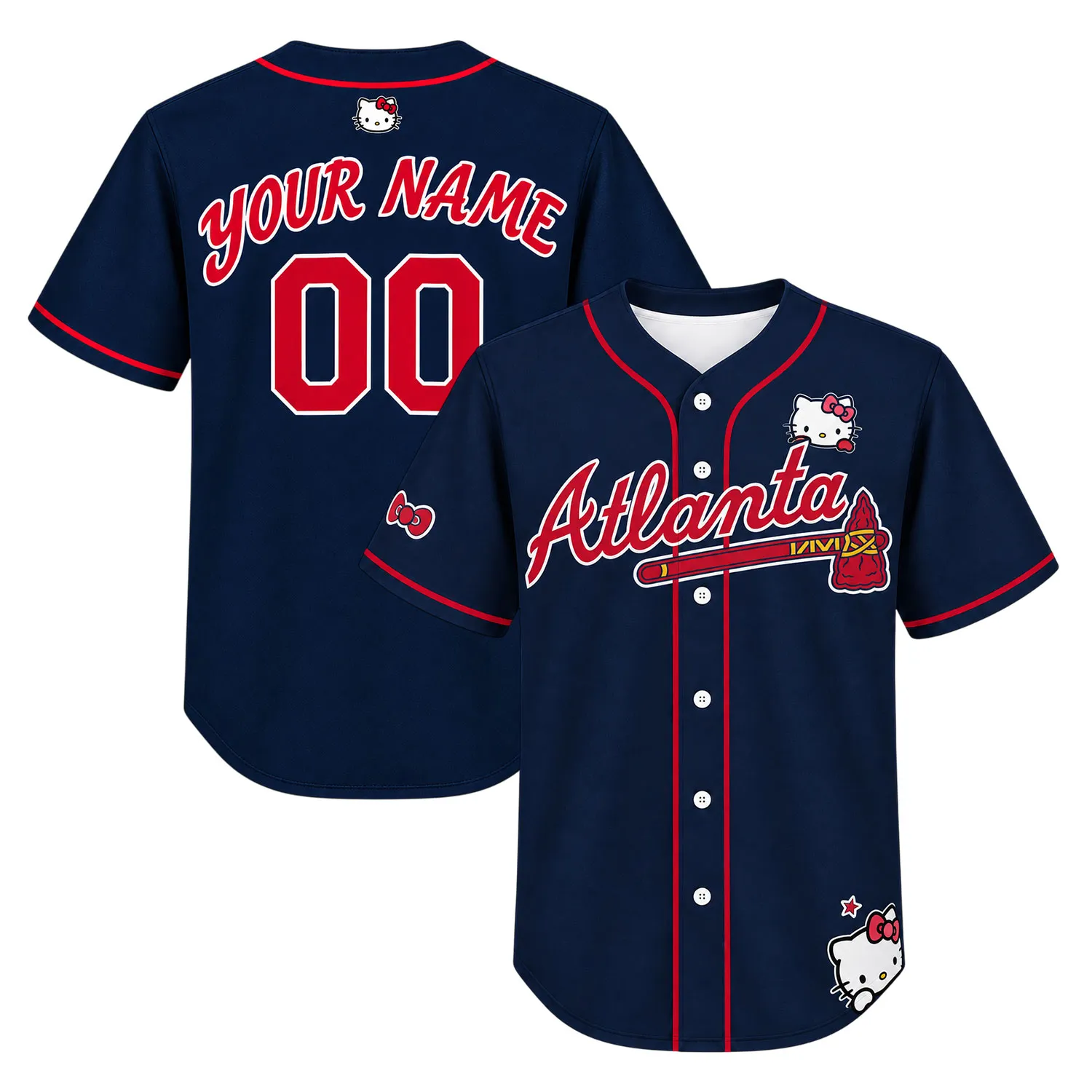 Atlanta Braves Hello Kitty Navy Jersey 2026 Trendy For Fan