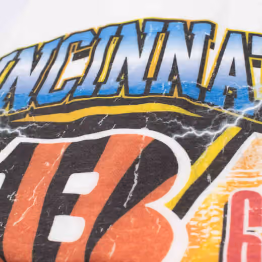 Cincinnati Bengals Fireball Oversized NFL T-Shirt White view 3