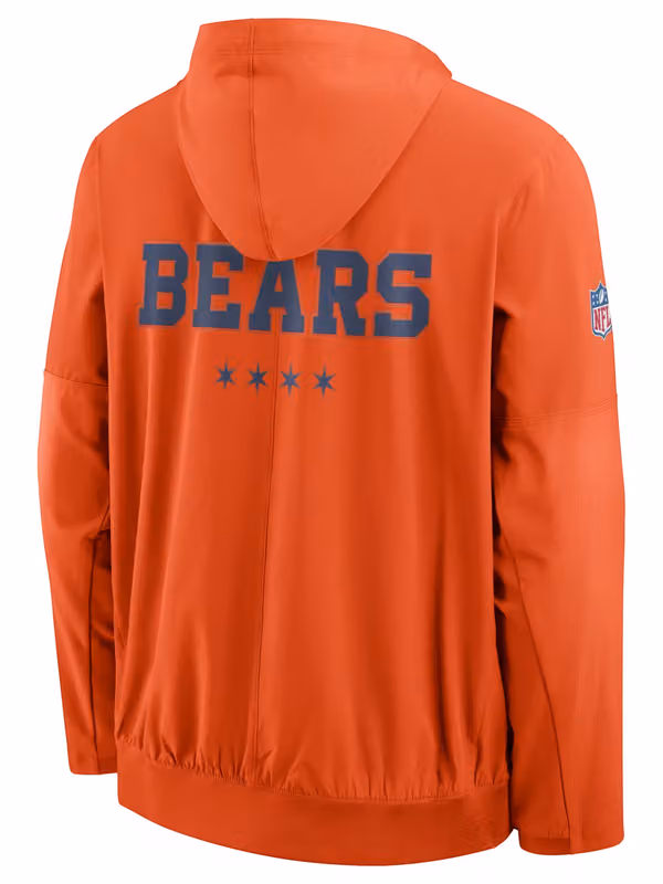 Chicago Bears 2026 NFL Rivalries Sideline Half-Zip Anorak Jacket Orange view 3