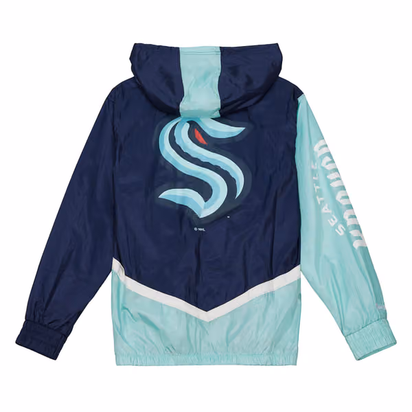 Seattle Kraken Undeniable Mitchell & Ness NHL Windbreaker Jacket view 2