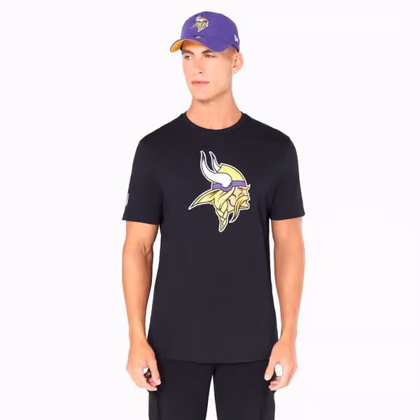 Minnesota Vikings Team Logo Football NFL T-Shirt Black view 1