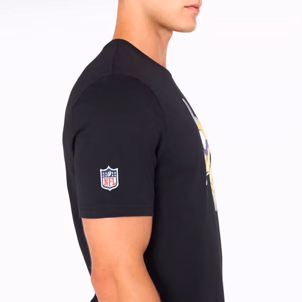 Minnesota Vikings Team Logo Football NFL T-Shirt Black view 3