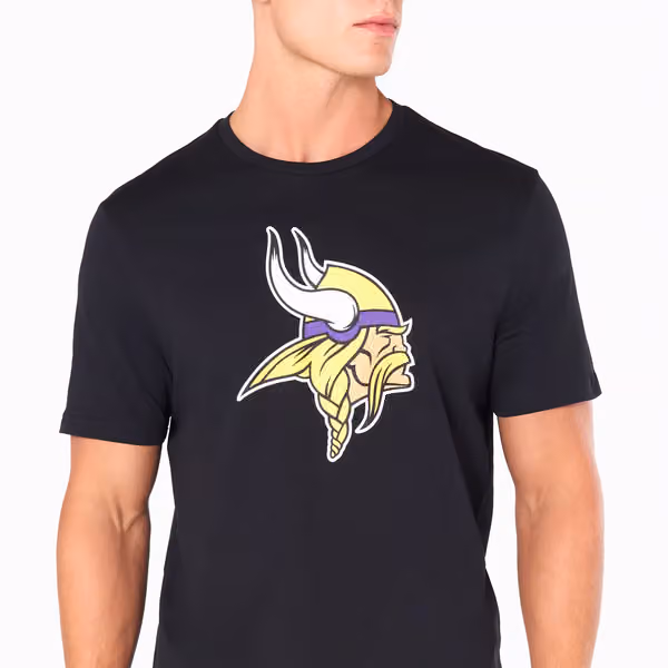 Minnesota Vikings Team Logo Football NFL T-Shirt Black view 6