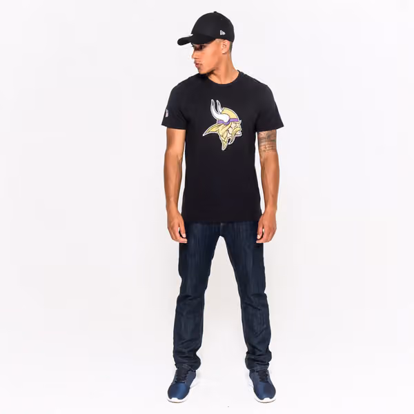 Minnesota Vikings Team Logo Football NFL T-Shirt Black view 5