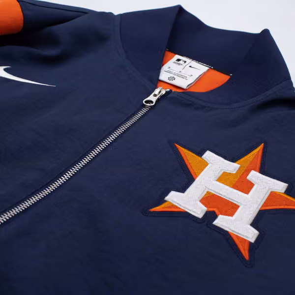 Houston Astros 2026 MLB Authentic Dugout Bomber Jacket Navy view 4