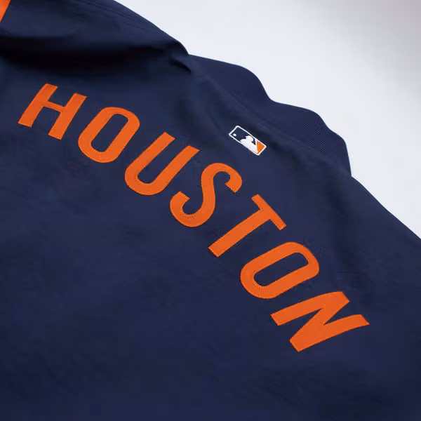 Houston Astros 2026 MLB Authentic Dugout Bomber Jacket Navy view 7