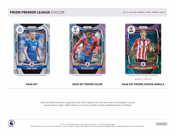 2021/22 Panini Prizm Premier League EPL Soccer Choice Hobby Box view 2