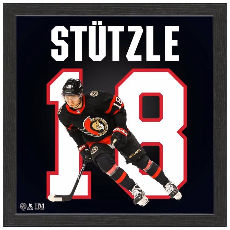Tim Stützle #18 Ottawa Senators Impact Jersey Framed NHL Photo view 1