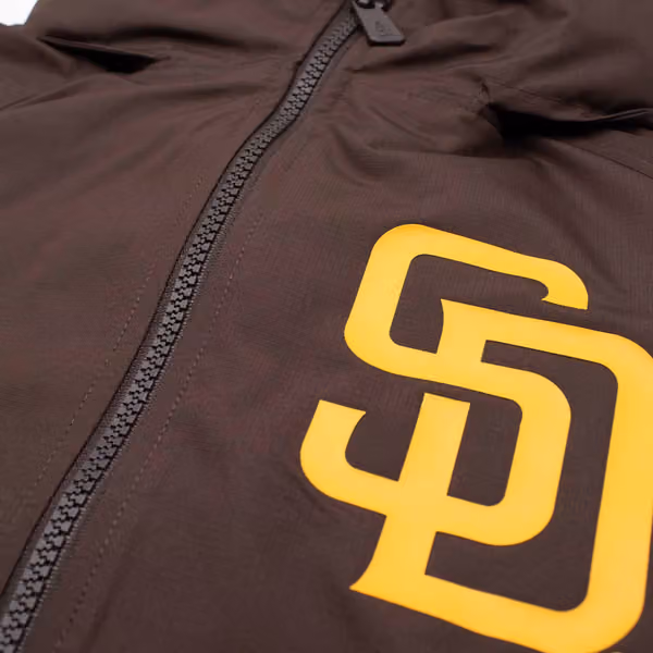San Diego Padres MLB Quarter Zip Windbreaker Jacket Brown view 3