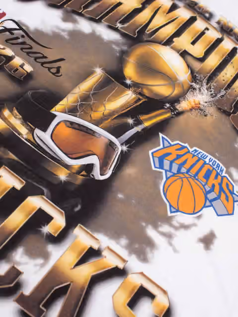 New York Knicks 2026 NBA Finals Champions T-Shirt Cream view 3