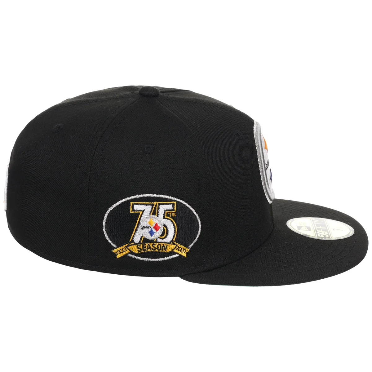 Pittsburgh Steelers NFL Black Dome New Era 59FIFTY detail view