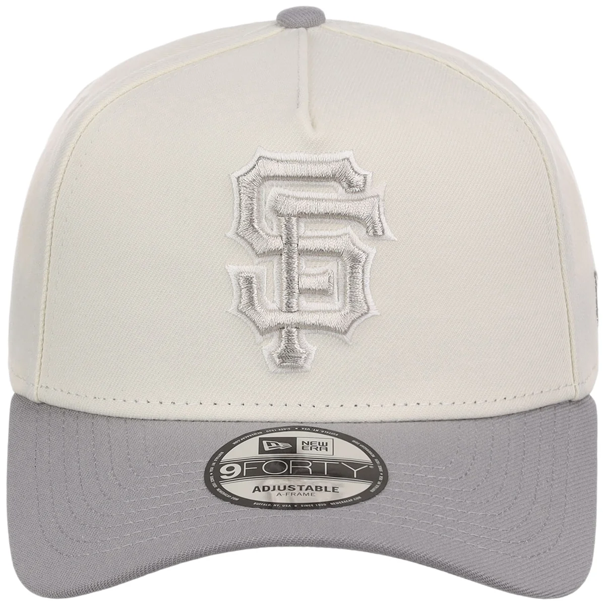 San Francisco Giants MLB Chrome x Gray FASHION CORE New Era 9FORTY A-Frame detail view