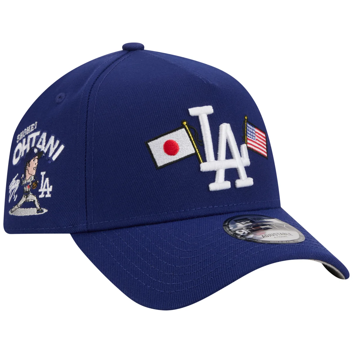 Los Angeles Dodgers Los Angeles Crown the City - JAPAN USA Flags - Royal/Royal New Era 9FORTY front view