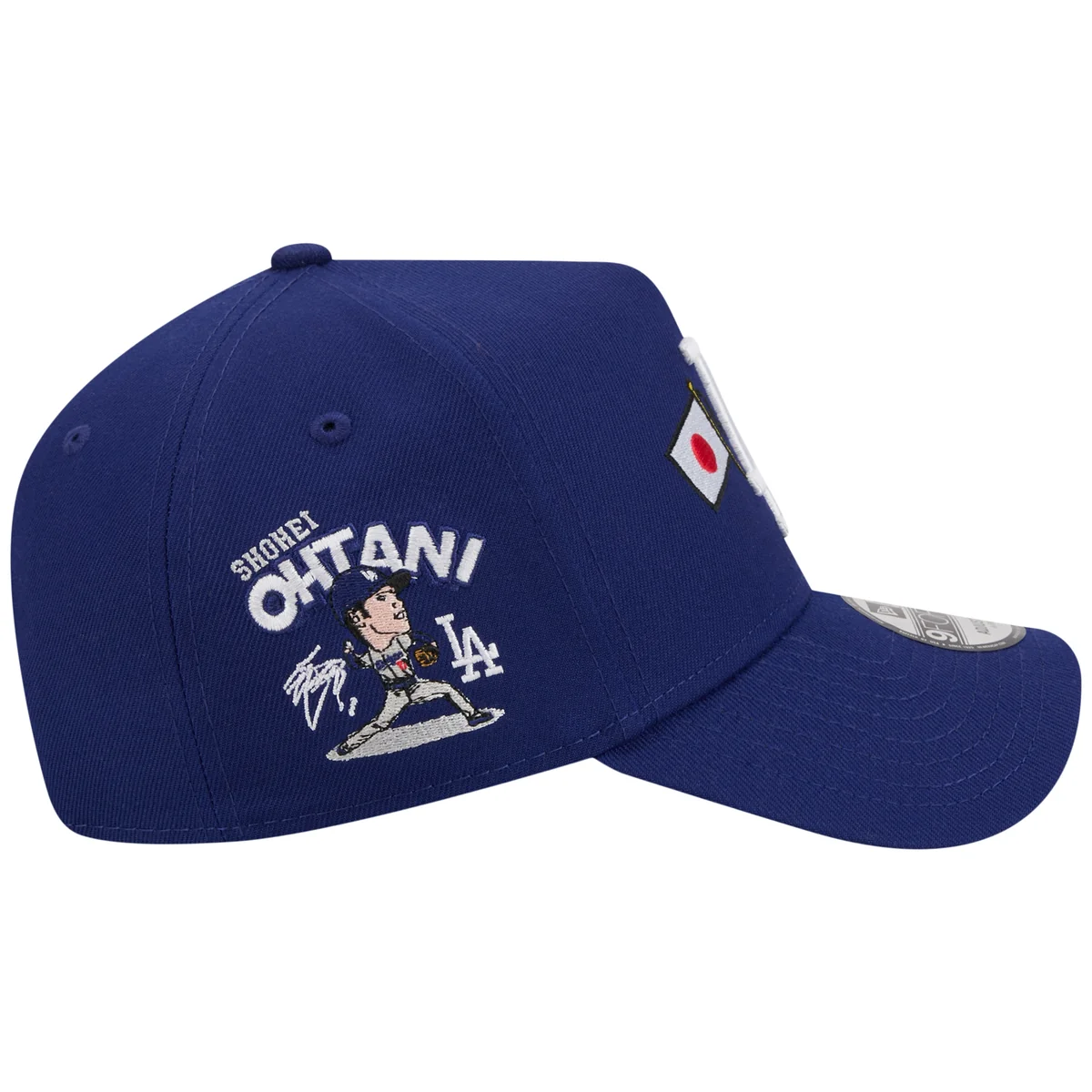 Los Angeles Dodgers Los Angeles Crown the City - JAPAN USA Flags - Royal/Royal New Era 9FORTY detail view