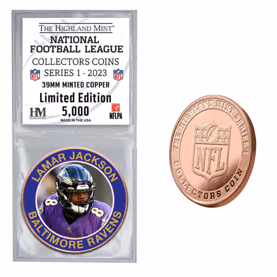 NFL Collectors Coins Series 1 Lamar Jackson Baltimore Ravens Commemorative Coin view 1