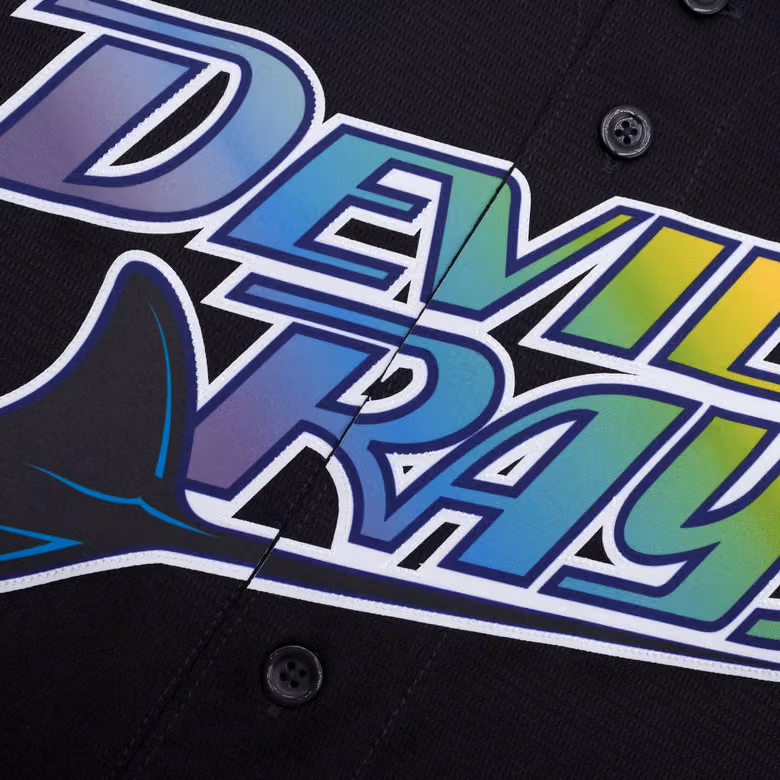 Tampa Bay Devil Rays Cooperstown Collection Nike MLB Jersey Black view 3
