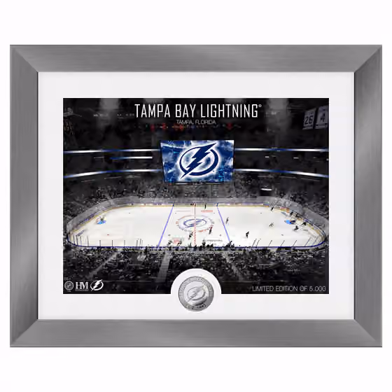 Tampa Bay Lightning Art Deco Stadium Silver Coin Framed NHL Photo view 1