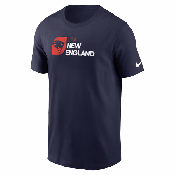 New England Patriots Team Slogan Nike Essential NFL T-Shirt Navy view 2