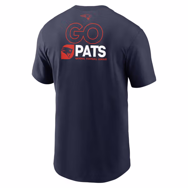 New England Patriots Team Slogan Nike Essential NFL T-Shirt Navy view 3