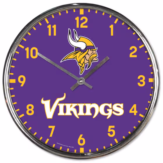 Minnesota Vikings Chrome NFL Team Design Wall Clock view 1