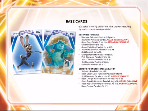2026 topps Disney NEON Mega Box view 3