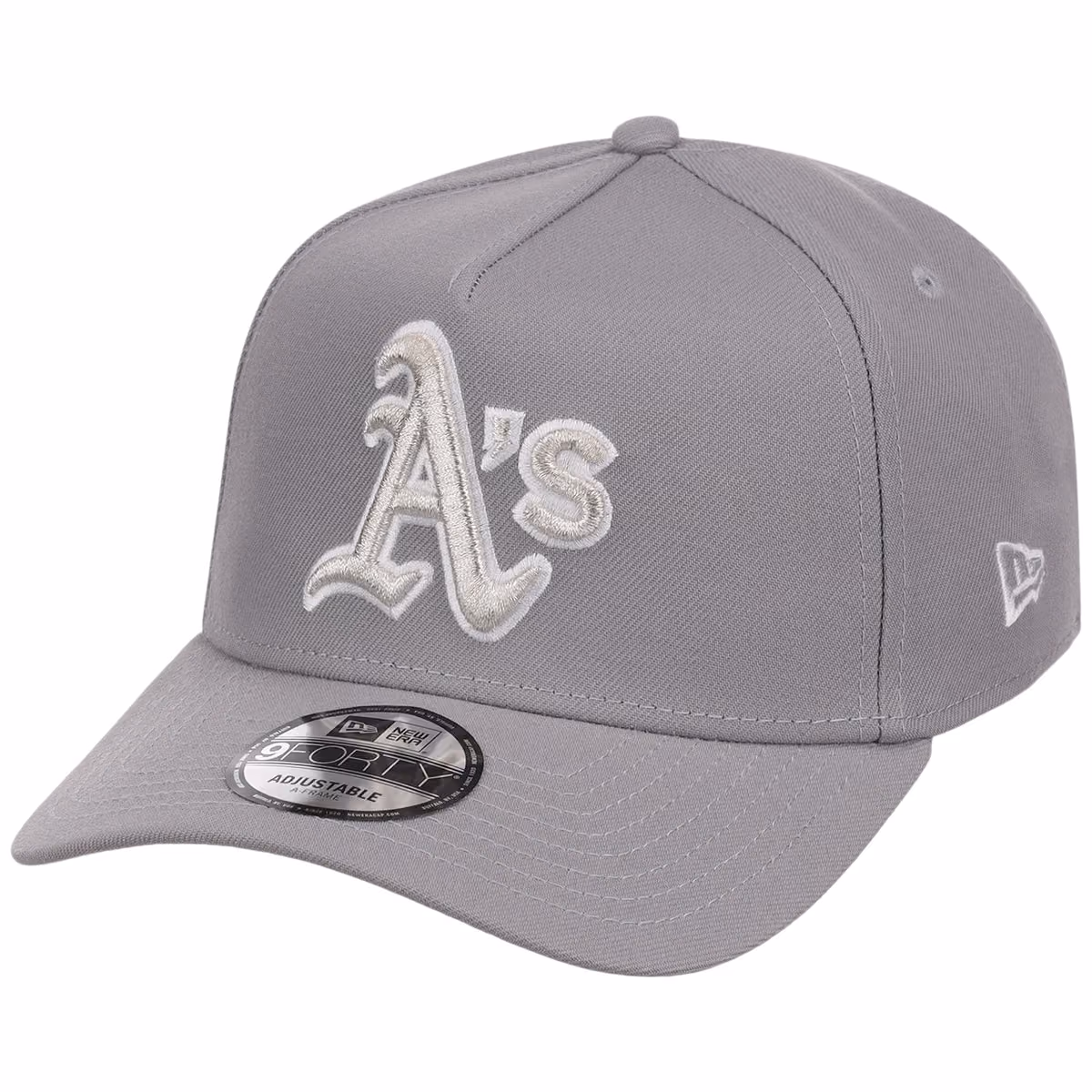 Oakland Athletics MLB Gray x White FASHION CORE New Era 9FORTY A-Frame detail view