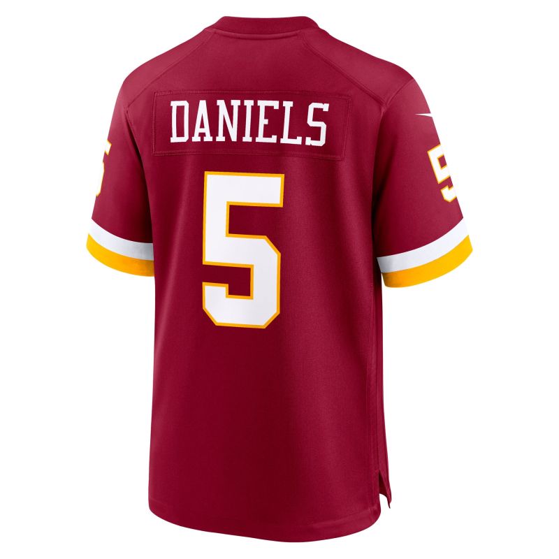 Jayden Daniels #5 Washington Commanders 2026 Game NFL Jersey Burgundy view 3