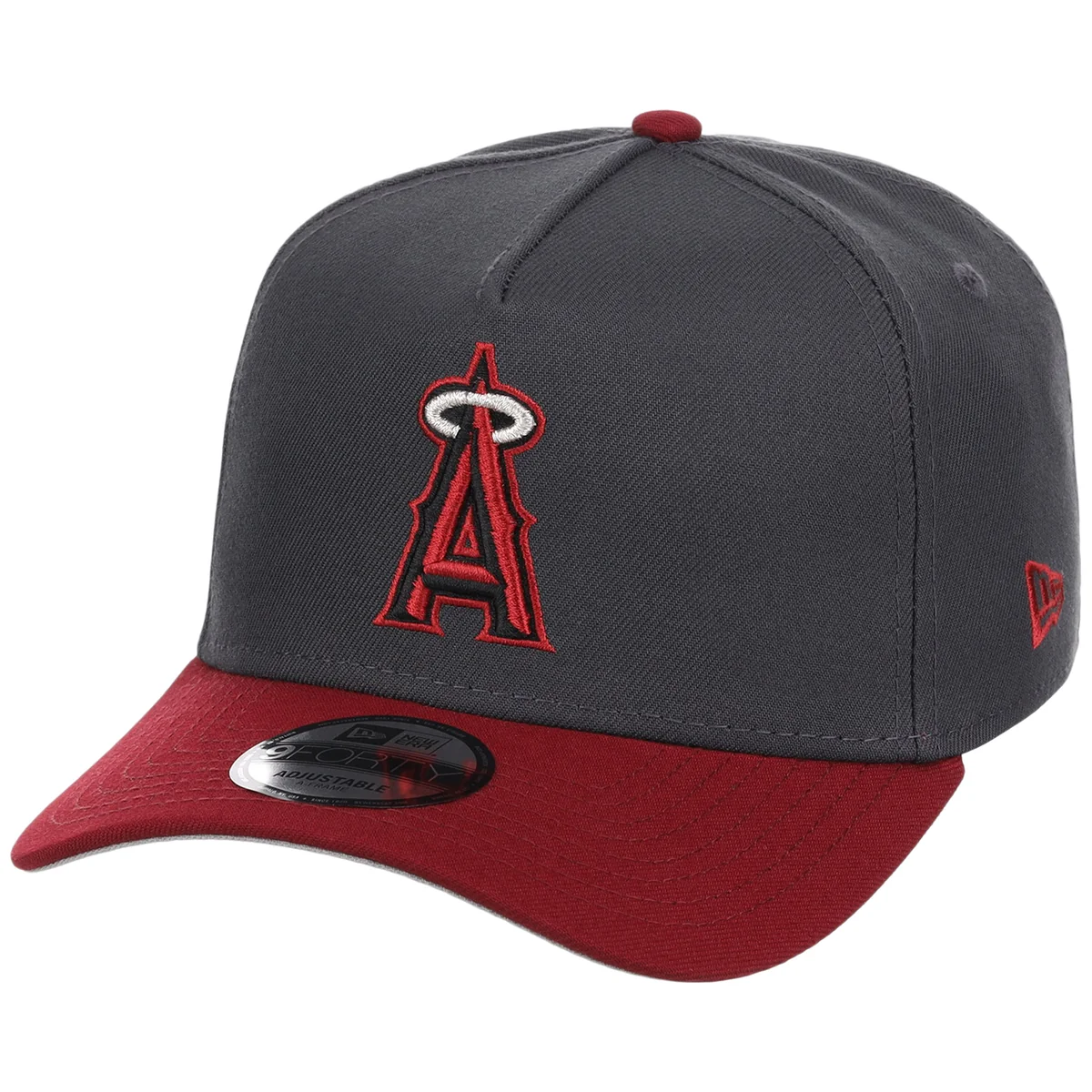 Anaheim Angels MLB Graphite x Cardinal FASHION CORE New Era 9FORTY A-Frame detail view