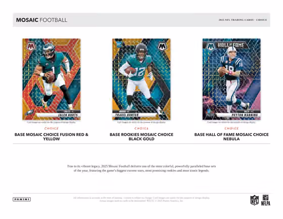 2025 Panini Mosaic Football NFL Choice Hobby Box view 2