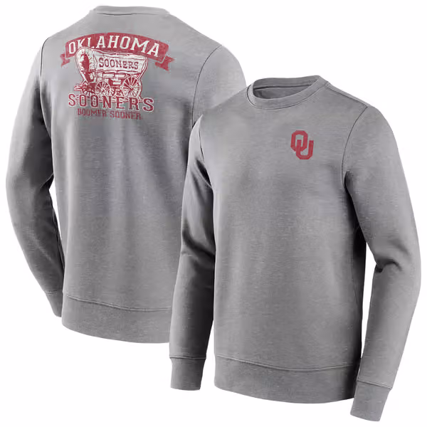 Oklahoma Sooners Boomer Sooner Crew Sweatshirt Gray view 1