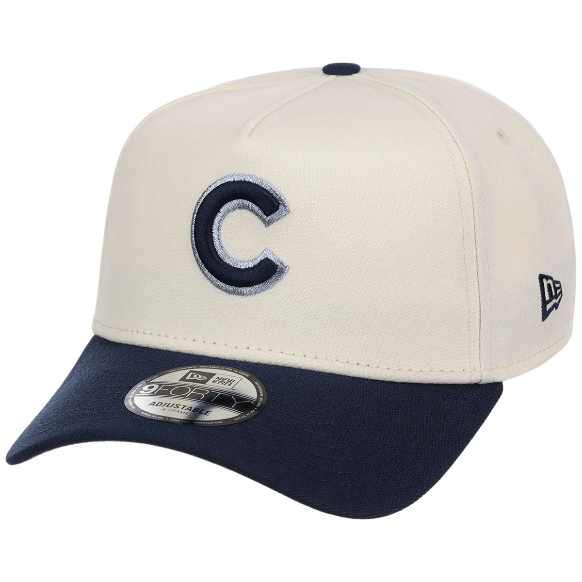 Chicago Cubs MLB Chrome x Navy FASHION CORE New Era 9FORTY A-Frame detail view