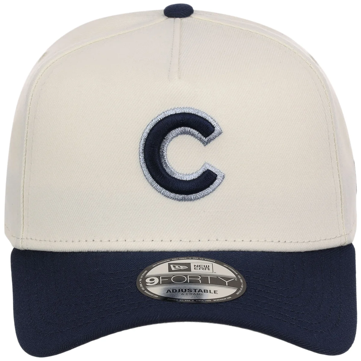 Chicago Cubs MLB Chrome x Navy FASHION CORE New Era 9FORTY A-Frame detail view