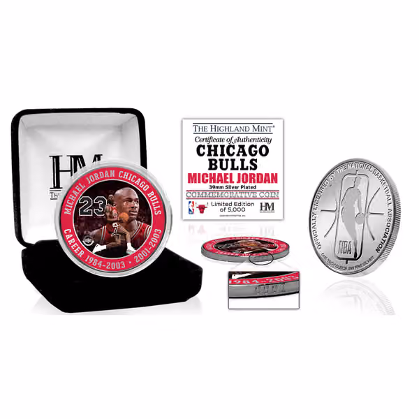 Michael Jordan Career NBA Silver Commemorative Coin view 1