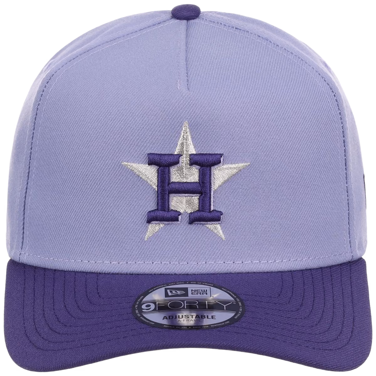 Houston Astros MLB Lavender x Purple FASHION CORE New Era 9FORTY A-Frame detail view