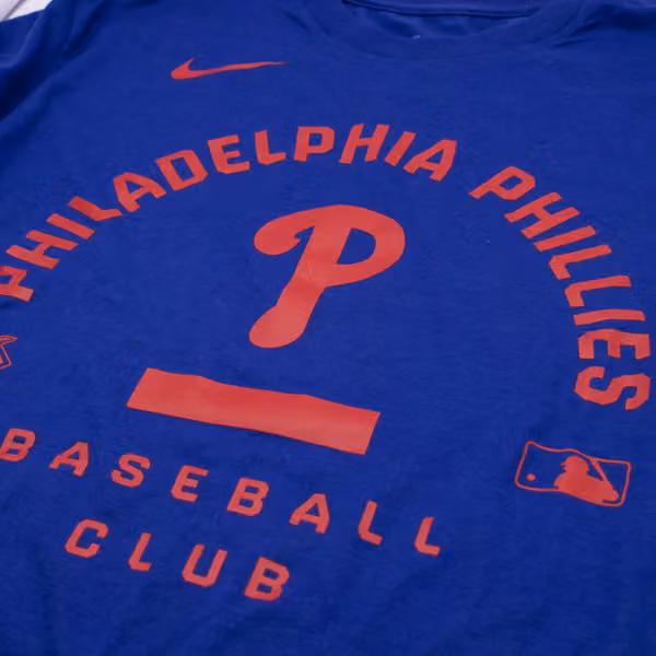 Philadelphia Phillies Early Work 2026 MLB Authentic Tri-Blend T-Shirt Blue view 3