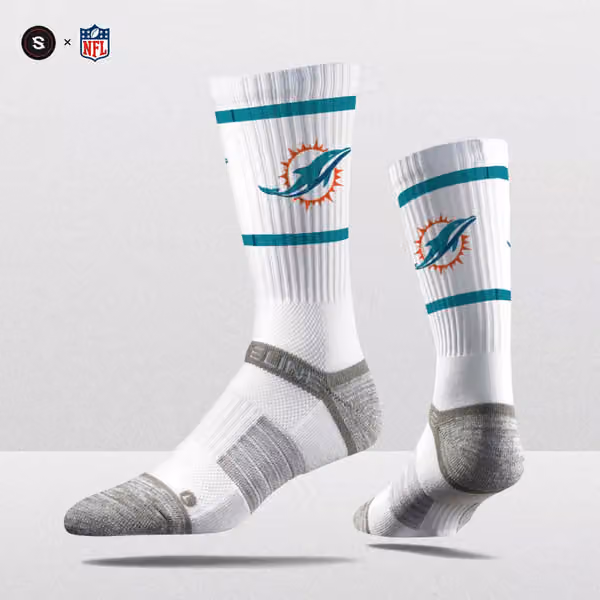 Miami Dolphins Strideline Premium NFL Crew Socks view 1