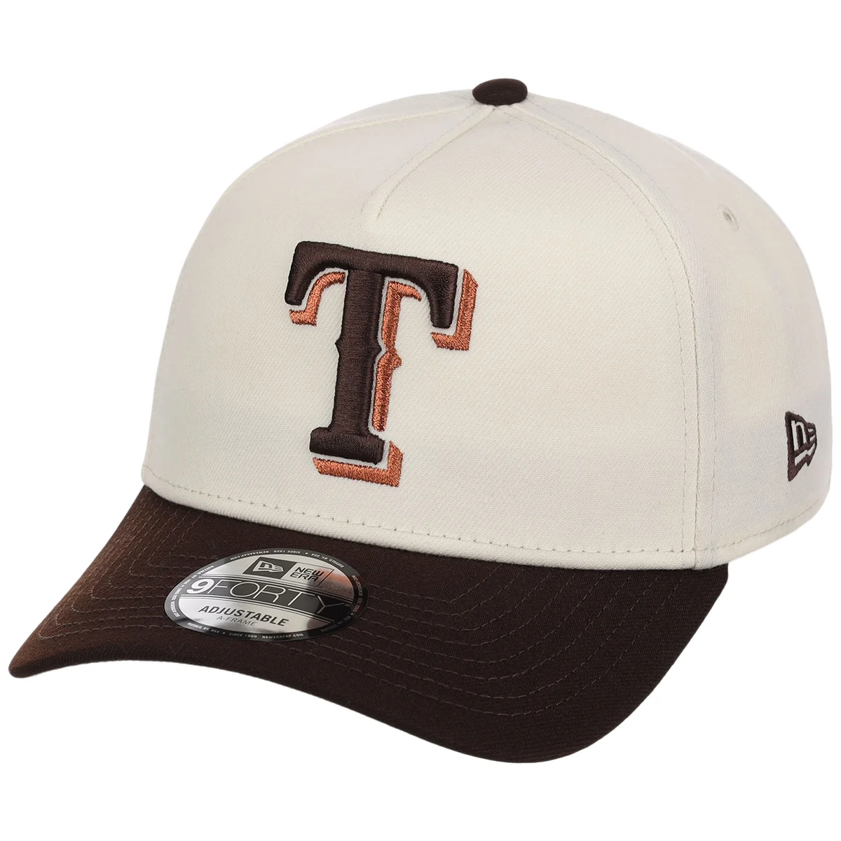 Texas Rangers MLB Chrome x Burnt Wood FASHION CORE New Era 9FORTY A-Frame detail view