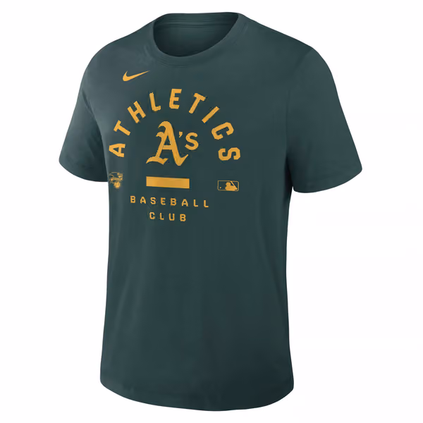 Athletics Early Work 2026 MLB Authentic Tri-Blend T-Shirt Green view 1