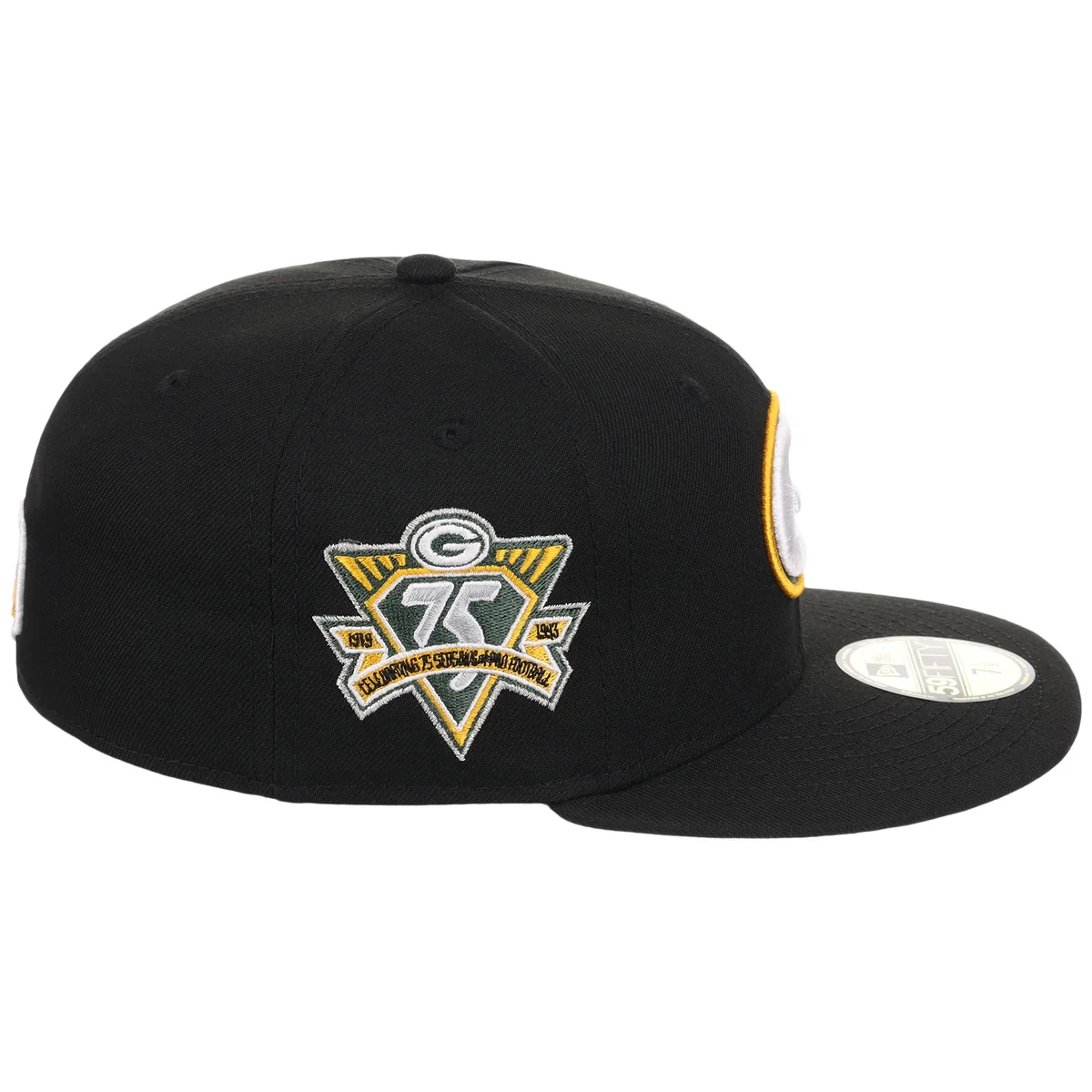 Green Bay Packers NFL Black Dome New Era 59FIFTY detail view
