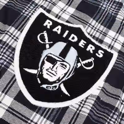 Las Vegas Raiders Plaid 2024 New Era 3rd Down NFL T-Shirt Black view 3
