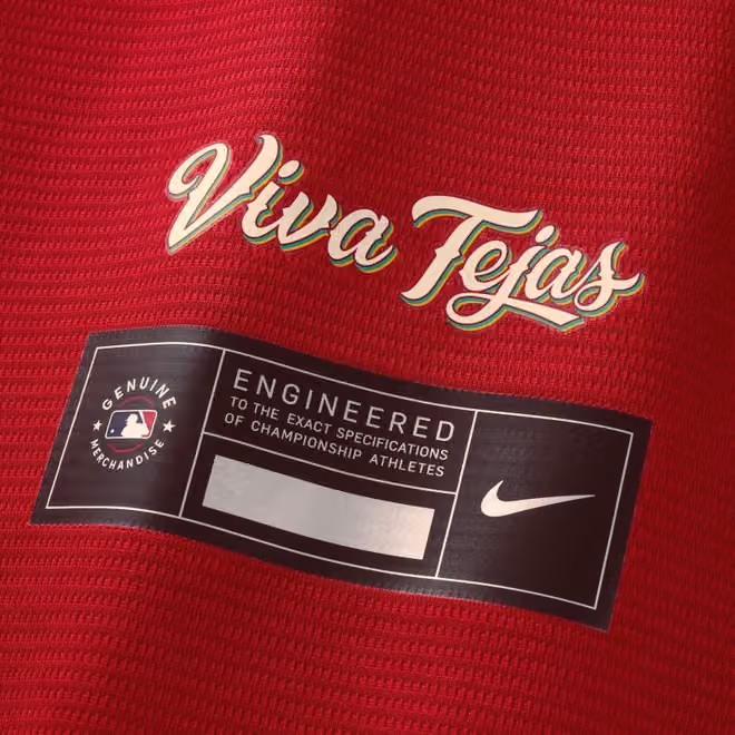 Texas Rangers 2026 City Connect Stadium MLB Jersey Red view 4