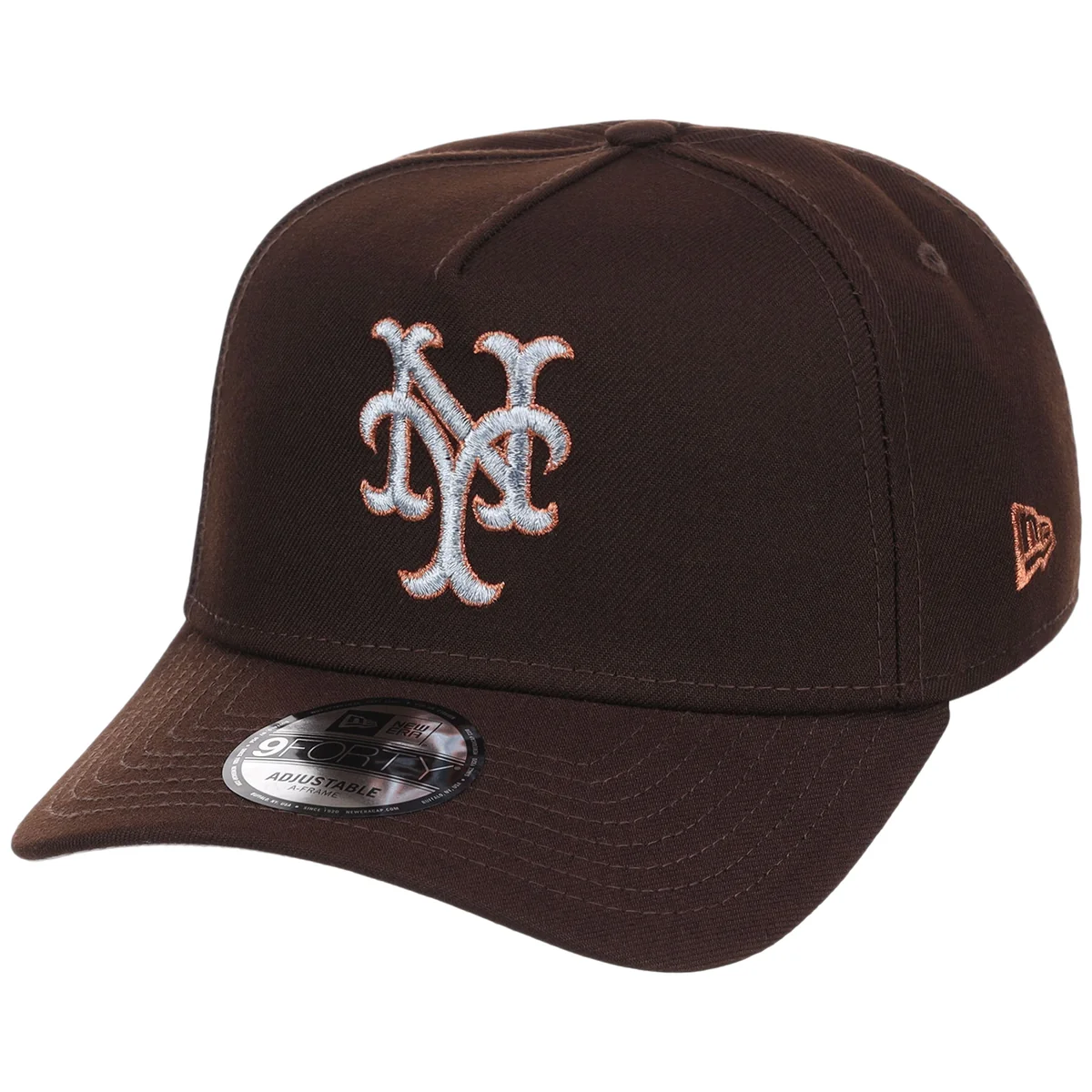 New York Mets MLB Frosted Bark New Era 9FORTY A-Frame detail view
