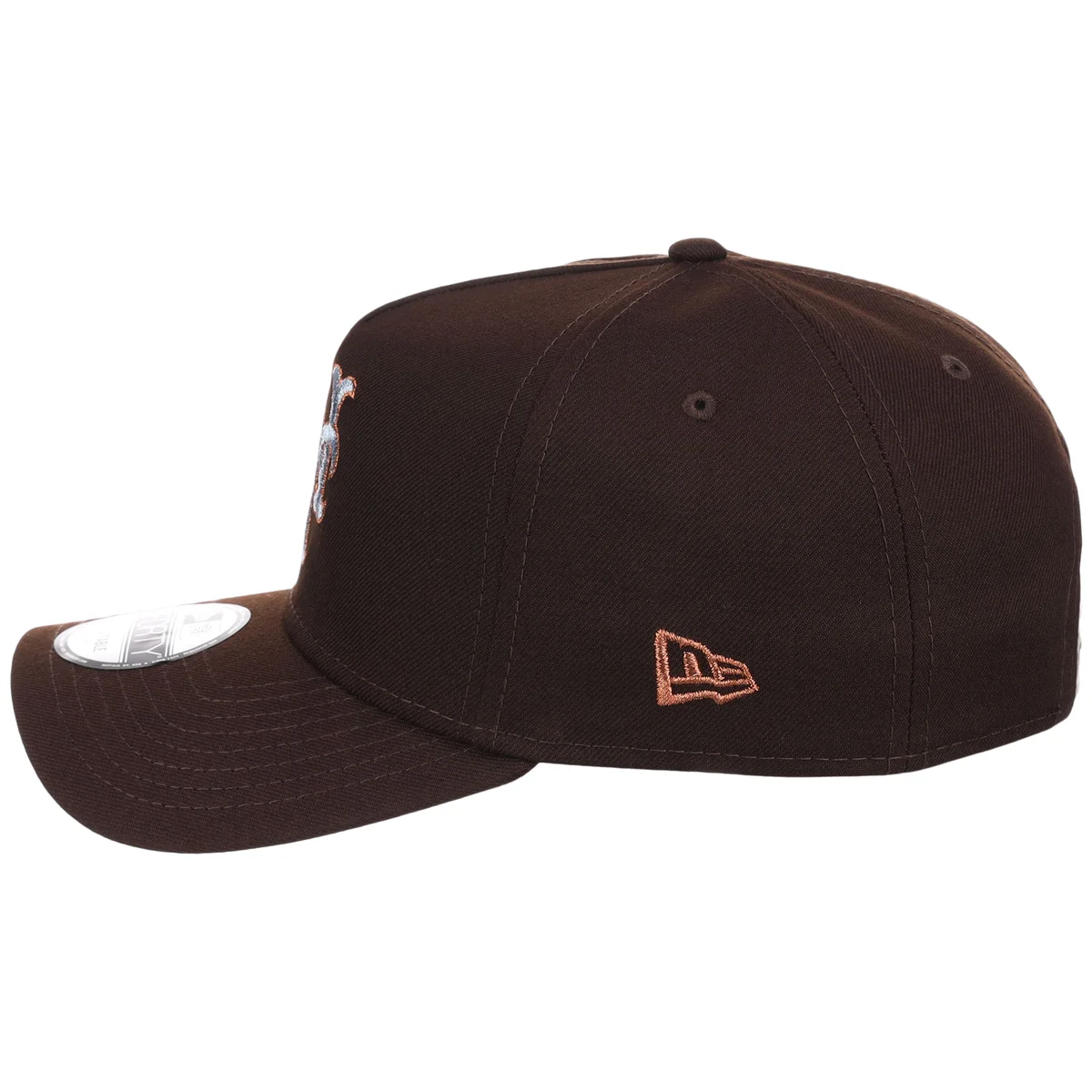 New York Mets MLB Frosted Bark New Era 9FORTY A-Frame detail view