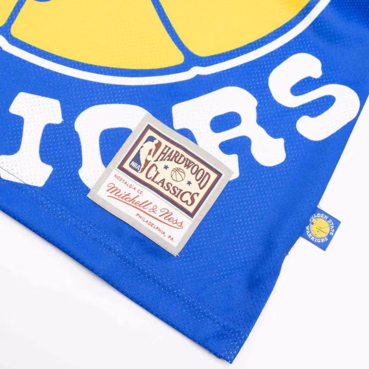 Golden State Warriors Big Face 2.0 Mitchell & Ness NBA Jersey Blue view 4